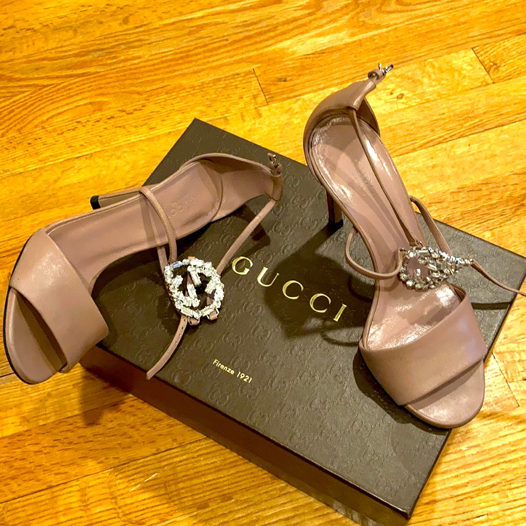 Authentic Gucci Nude Sandals Leather Made In Italy